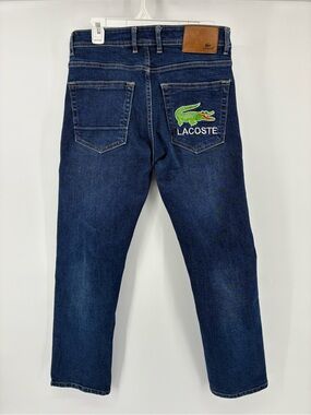 Lacoste Men's Dark Blue Denim Jeans with Crocodile Logo